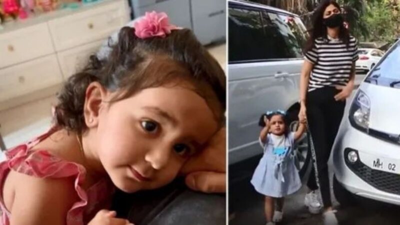 Shilpa Shetty’s little daughter Samisha says ‘Bye Bye‘ to paparazzi; Watch the video